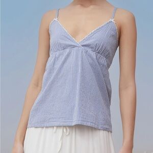 John Galt Blue & White Gingham Edith Tank Top